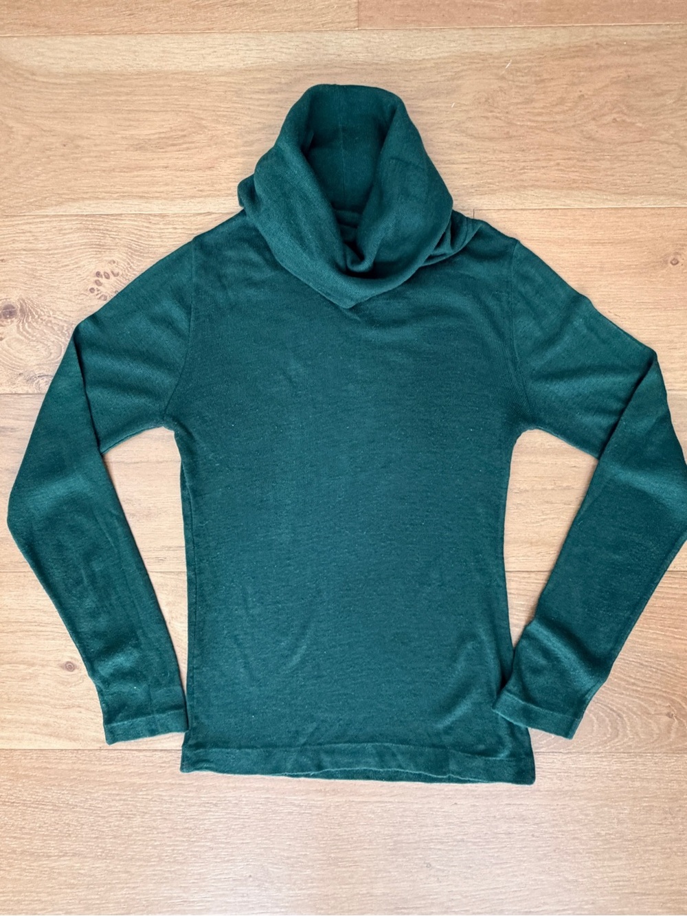 VTG 70s Susie's Casuals Cowl Neck Knit Sweater Forest Green Top M Disco Academia